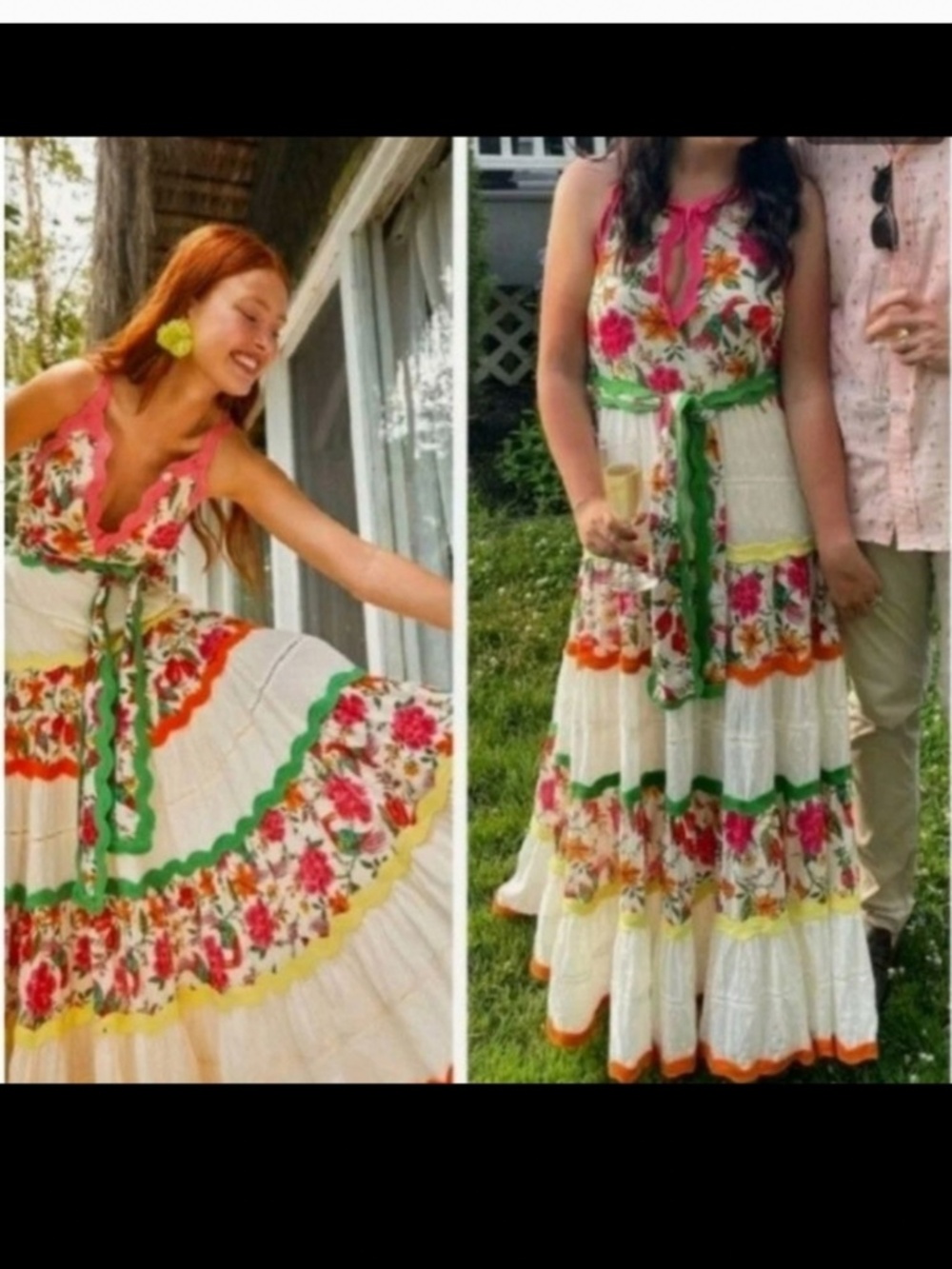 Farm Rio Toucan’s Garden Floral Dress Sz M